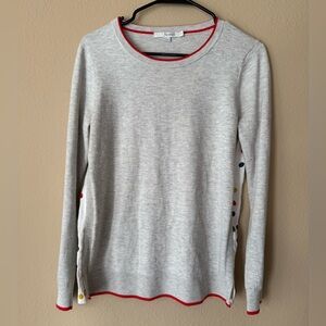 Boden Gray Top with Red Trim (size S)